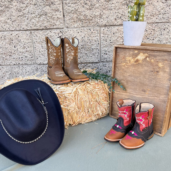 Bandoleros Floral Kid's Cowgirl Boot w/ Zipper