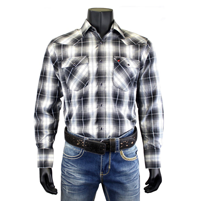 Bandoleros Western Cowboy Plaid Shirts - Black