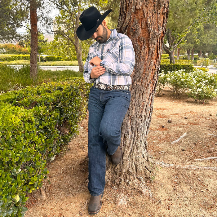 Bandoleros Western Cowboy Plaid Shirts - Blue & Green