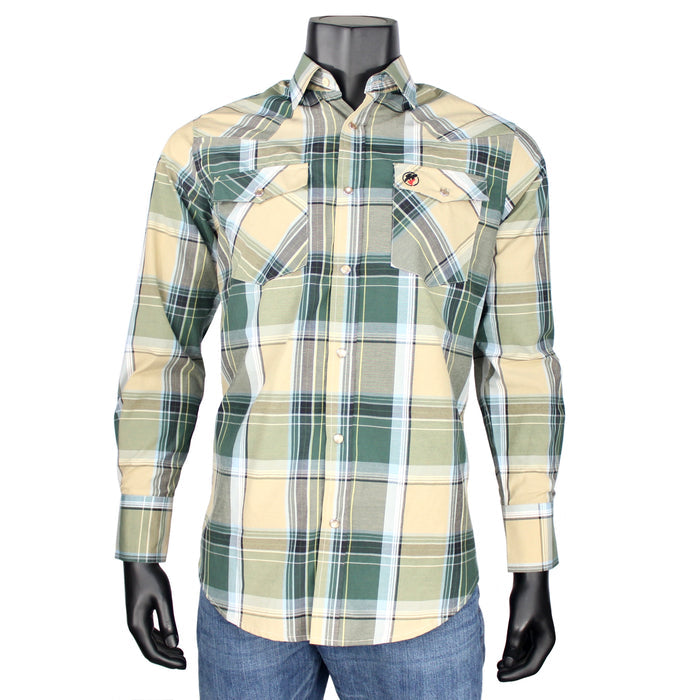 Bandoleros Western Cowboy Plaid Shirts - Yellow & Green