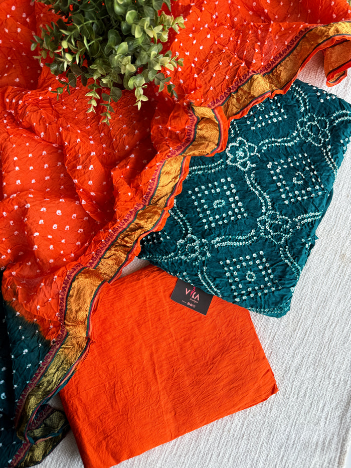 Bhandhej cotton salwar material