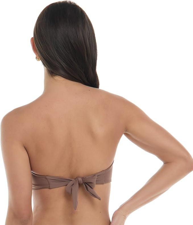BODY GLOVE SMOOTHIES LATTE IRENE BANDEAU WOMENS SWIMWEAR TOP