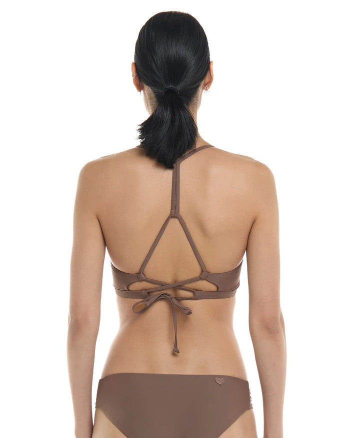 BODY GLOVE SMOOTHIES LATTE RUTH FIXED TRIANGLE WOMENS SWIMWEAR TOP