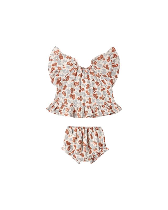 Butterfly Top & Bloomer Set || Americana Floral