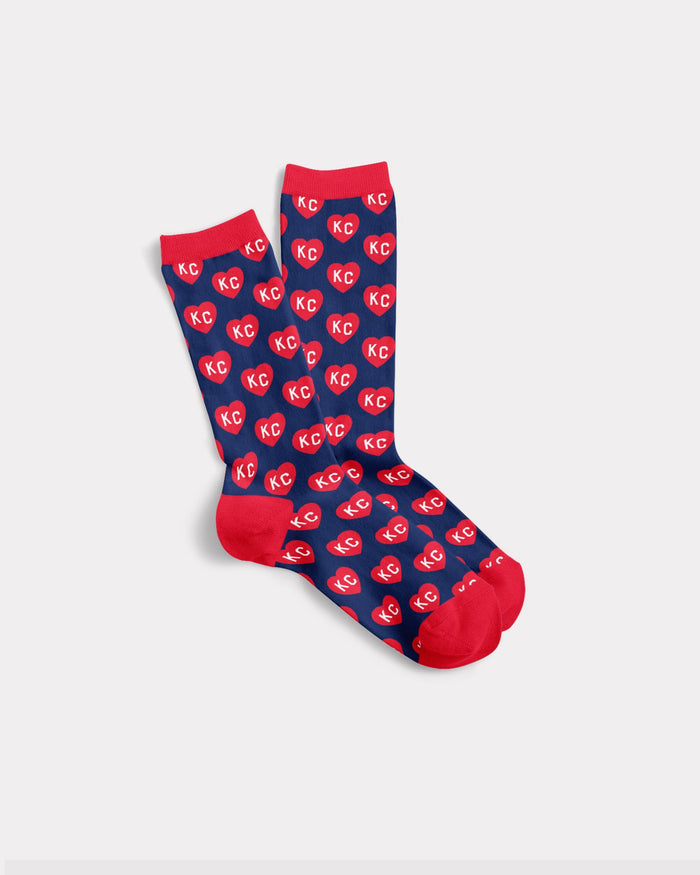 Charlie Hustle Unisex Navy & Red KC Heart Sock