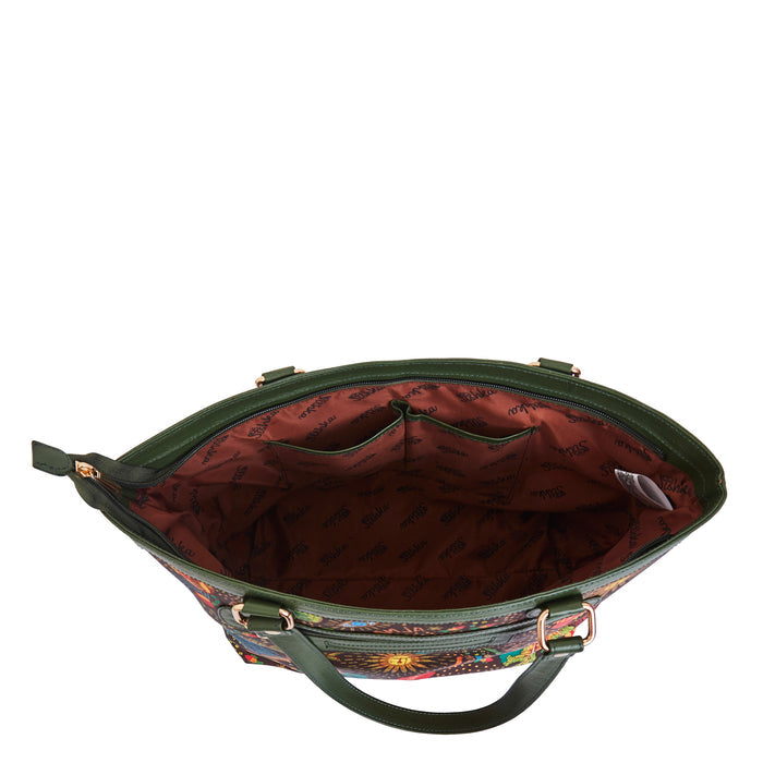 Women's coastal tote shoulder bag for work, travel, and daily use-interior with open pockets