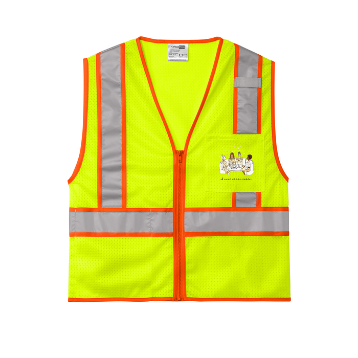 CornerStone® ANSI 107 Class 2 Mesh Zippered Two-Tone Vest, Full Color