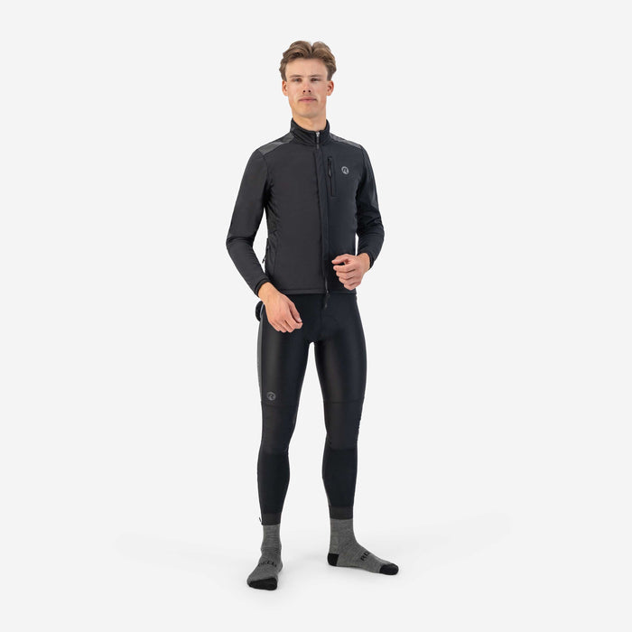Rogelli Deep Winter fietsjack heren zwart gedragen totaalshot.
