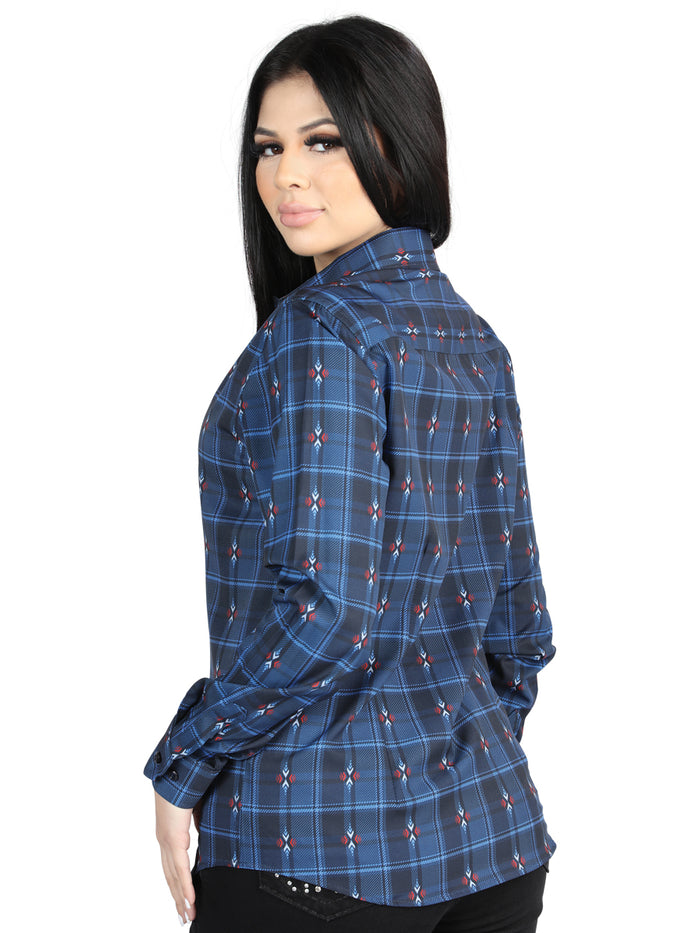 El General - Casual Long-Sleeve Shirt - Blue/ Black