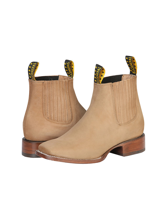 El General Square Toe Ankle Boot - Nobuck Light Brown