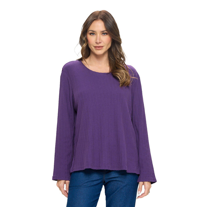 Everyday Ease Long Sleeve Top in Blackberry - CS384-BRY