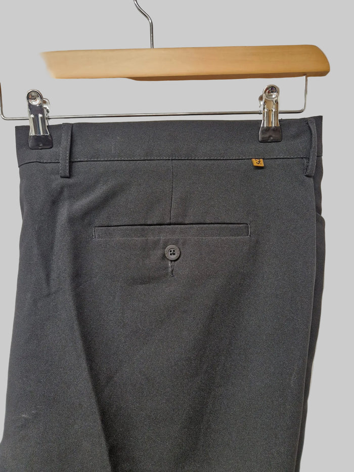 Farah Black Trousers W48 L33 Straight-Leg - Polyester - USED