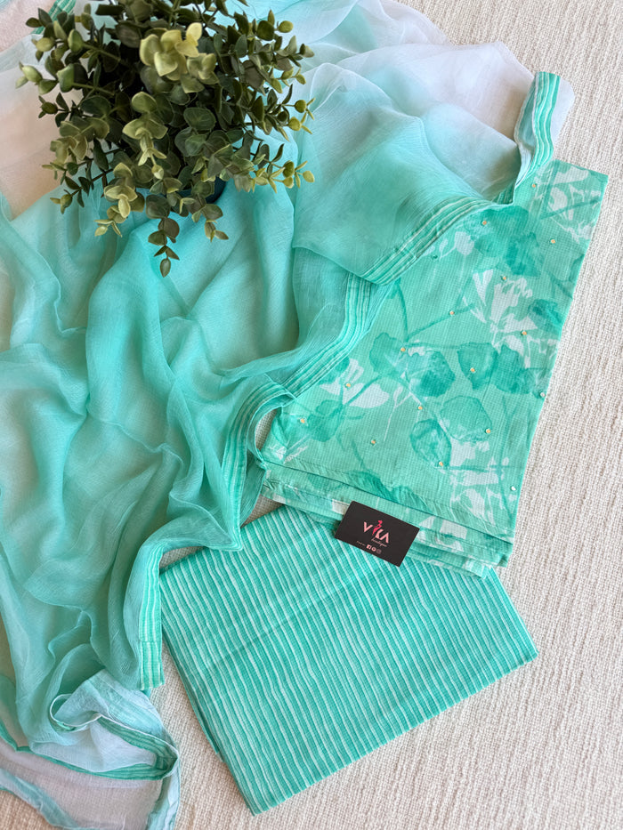 Green cotton salwar suit material