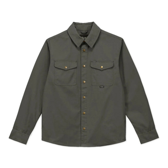 HOOKE CANVAS SHIRT GRAPHITE LONG SLEEVE MENS BUTTON DOWN SHIRT