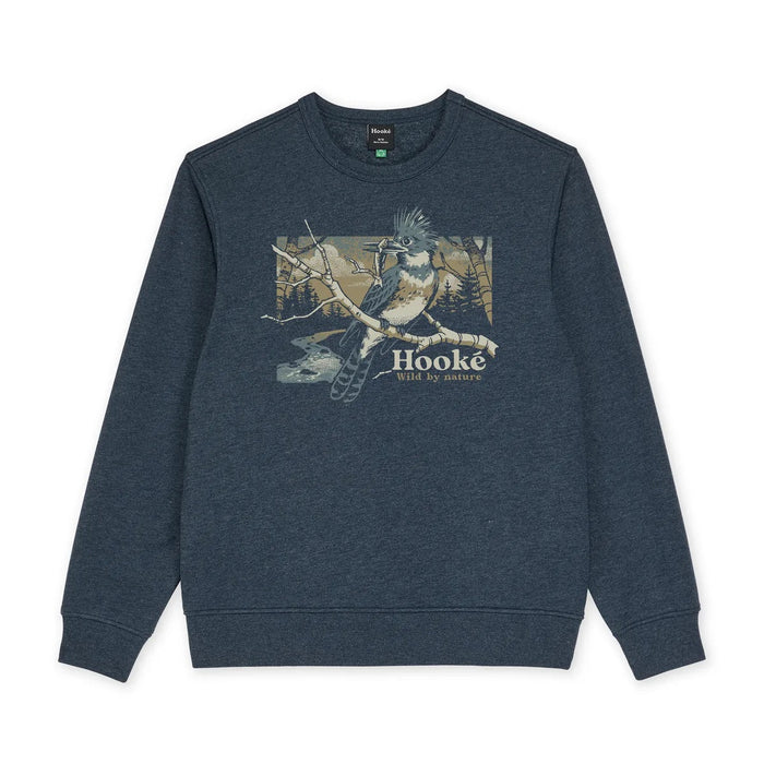HOOKE KINGFISHER HEATHER NAVY MENS CREWNECK SWEATSHIRT