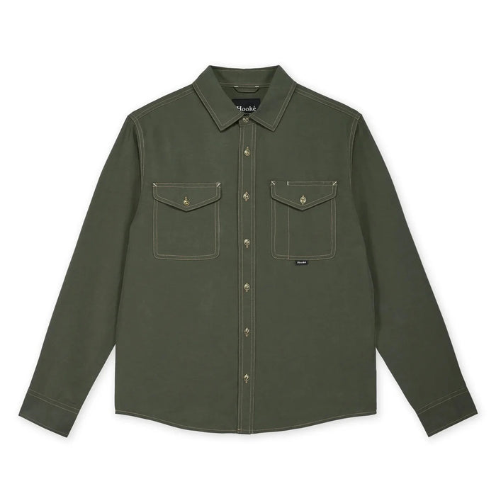 HOOKE TENCEL LINEN SHIRT LONG SLEEVE MENS BUTTON DOWN SHIRT