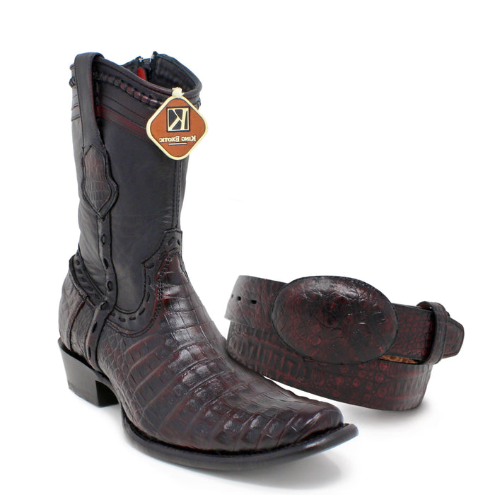 Los Altos Caiman Belt- Black Cherry