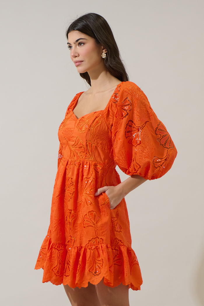 Lunier Eyelet Evy Sweetheart Mini Dress