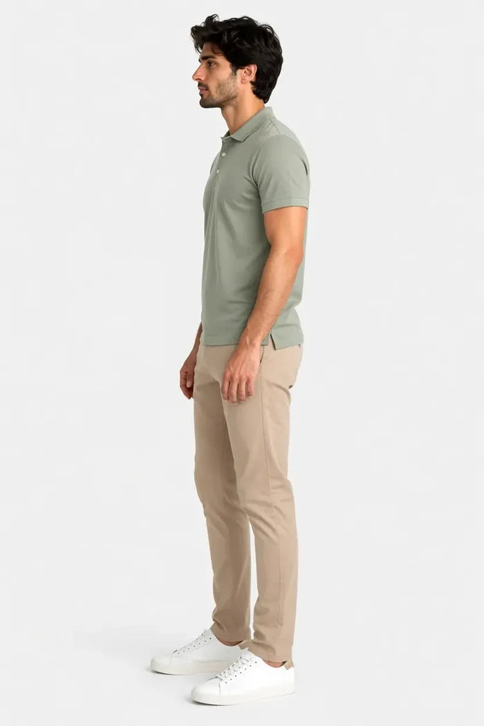 Men's Sage Green Polo Shirt - Hinz Clothing