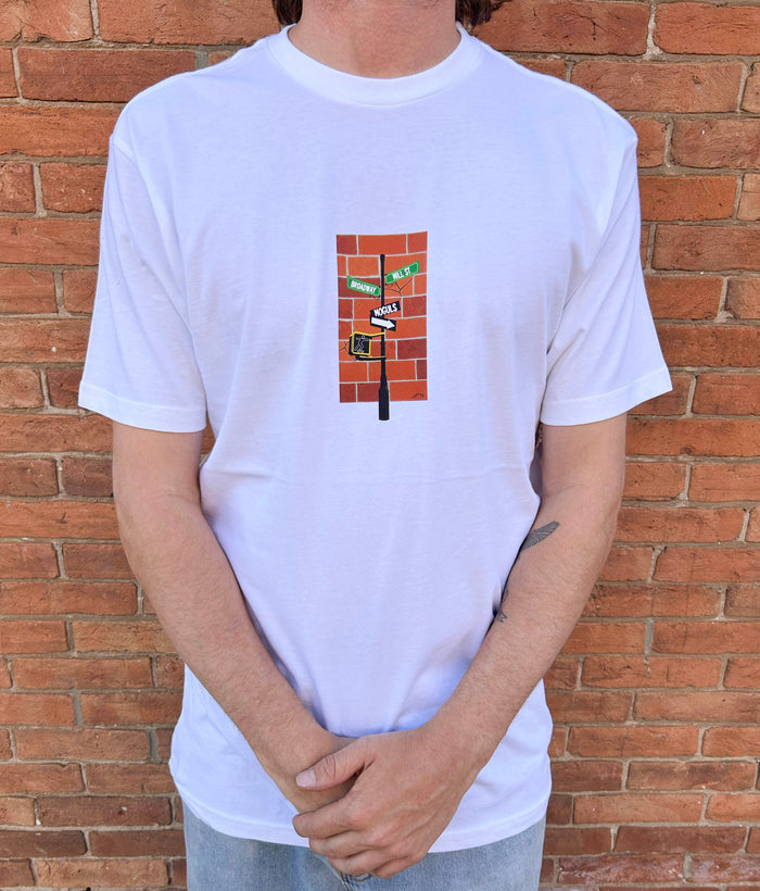 MOGULS IN MOCEAN DOWNTOWN WHITE T-SHIRT