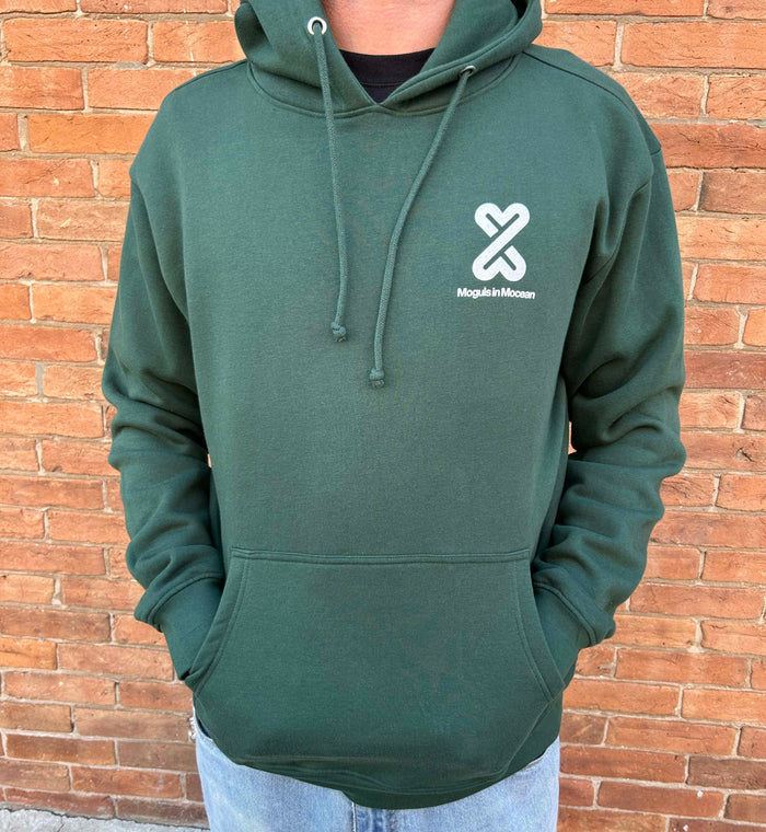 MOGULS IN MOCEAN OG LOGO FOREST HEATHER HOODIE