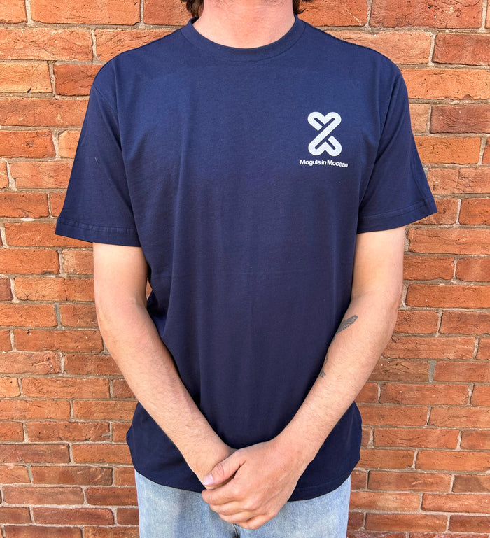 MOGULS IN MOCEAN OG LOGO NAVY T-SHIRT WITH WHITE WORDMARK