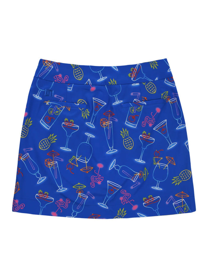 New Loudmouth Blue Neon Cocktails Golf Skort Size 2 MSp$