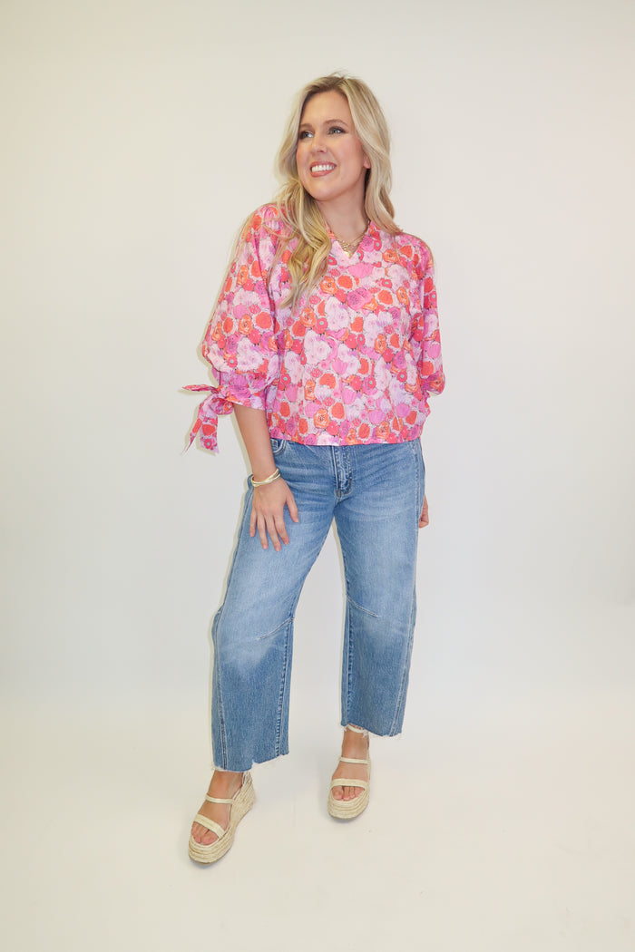 Petal to the Metal Floral Blouse - The Pink Tulip Clothing