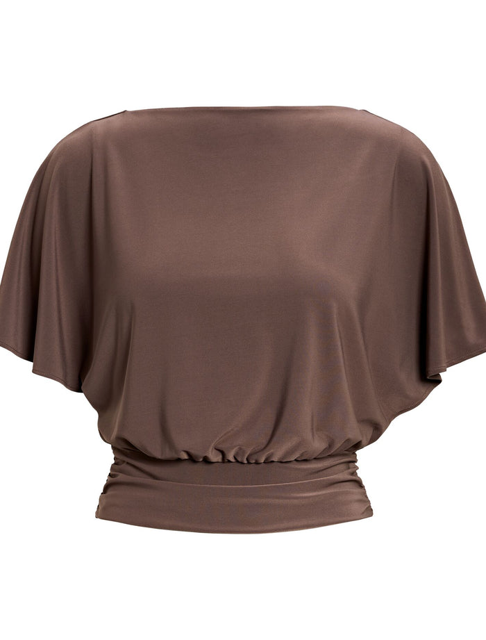 Piper Cinched Flutter Sleeve Top Forever New