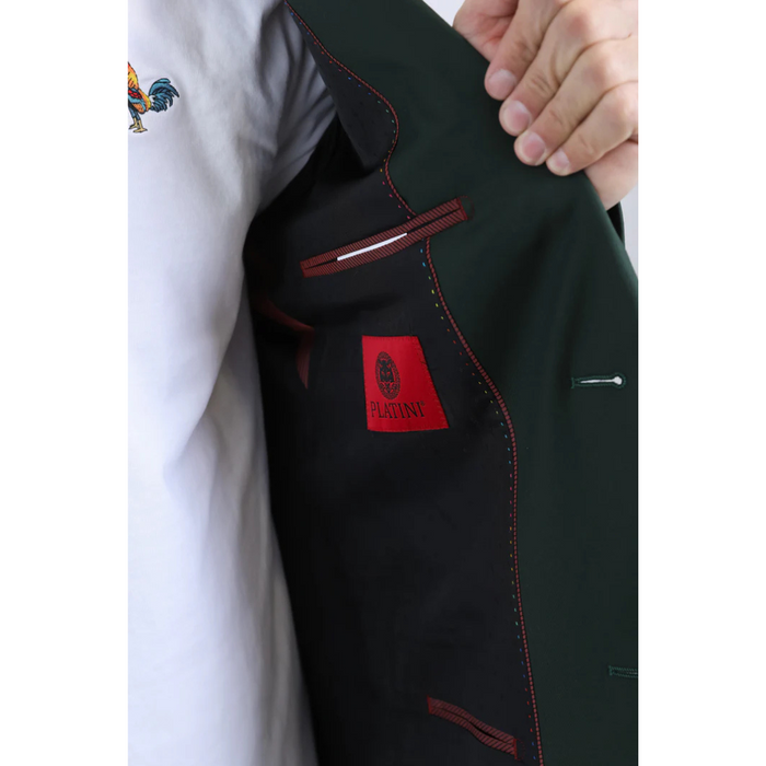Platini Men's Modern Fit Blazer - Forest Green