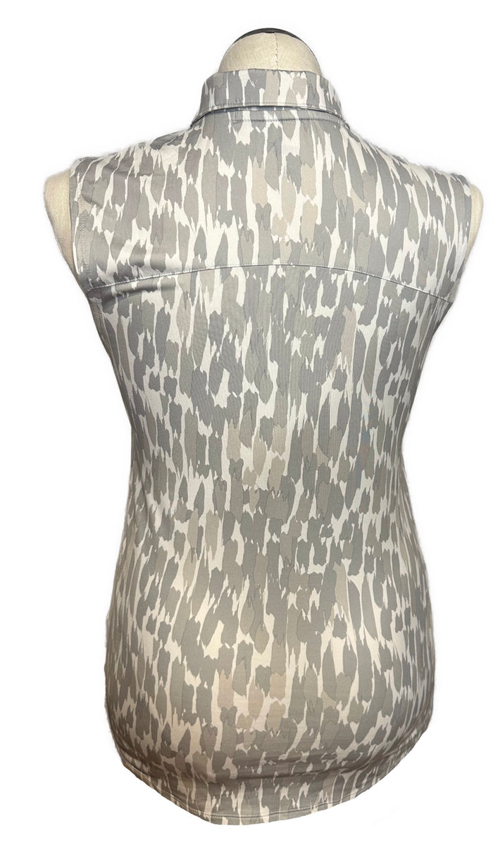 Puma Women's Gray & White Patterned Sleeveless Golf Top Size M