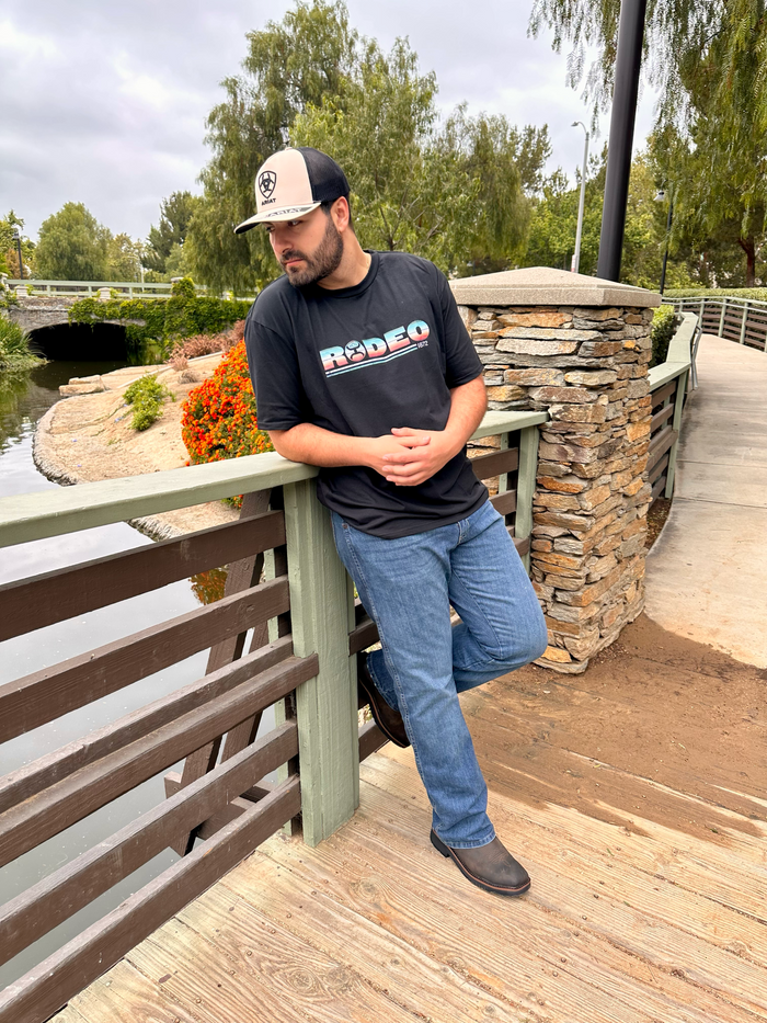 "Rodeo" Men's Black T-Shirt w/ Serape