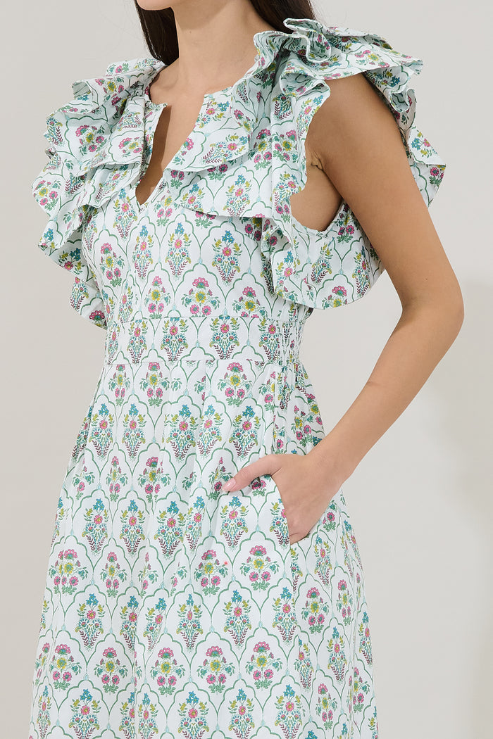 Santana Tie Back Midi Dress Floral