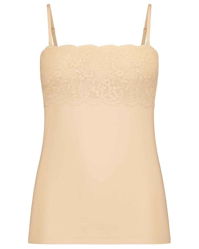 Slenderella Gaspe Lace Camisole Top - Beige - Slenderella