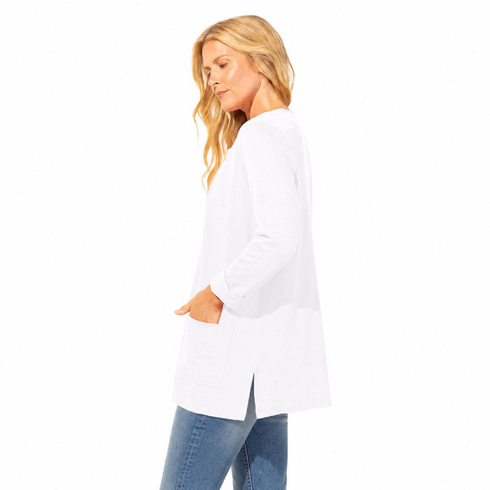 Soft Cotton Knit Cardigan in White - 10070 - Size M Only!