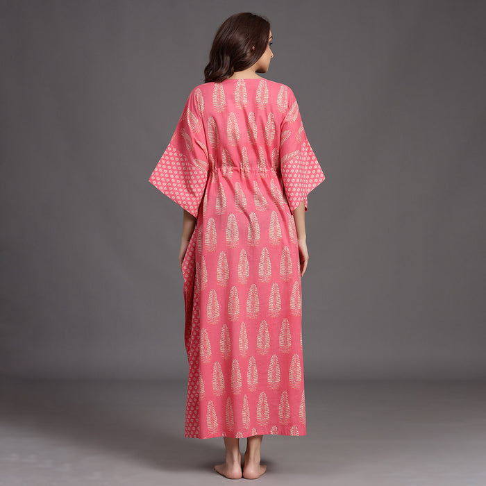 Statement Motif on Pink Kaftan JISORA