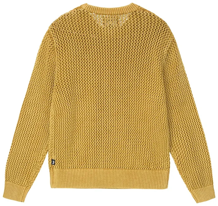 Stussy Pigment Dyed Loose Gauge Sweater Gold