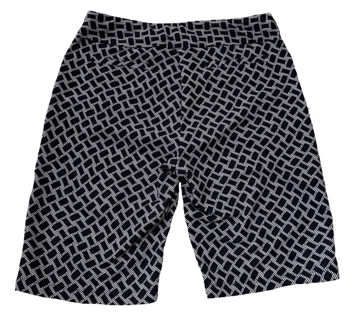 Tail White Label Pull-On Shorts Black & White Woven Pattern Size 14