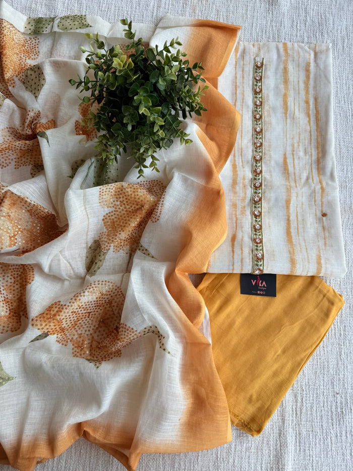 Tie and dye cotton linen suit material