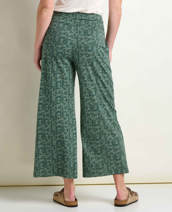 TOAD&CO CHAKA WIDE LEG CROP PANT CILANTRO PRINT WOMENS PANT