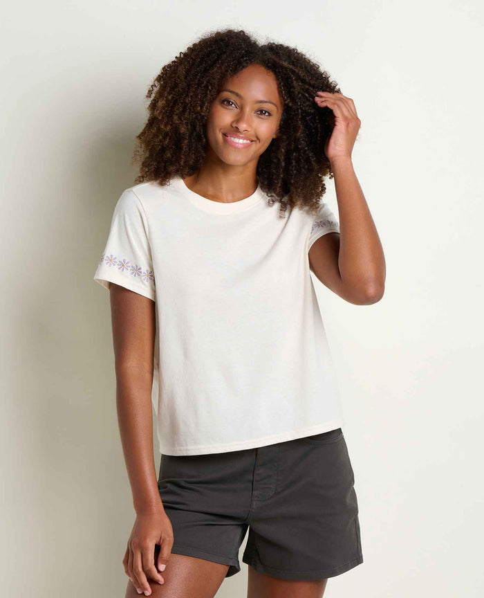 TOAD&CO RE-FORM EMBROIDERED CREW SALT WOMENS T-SHIRT