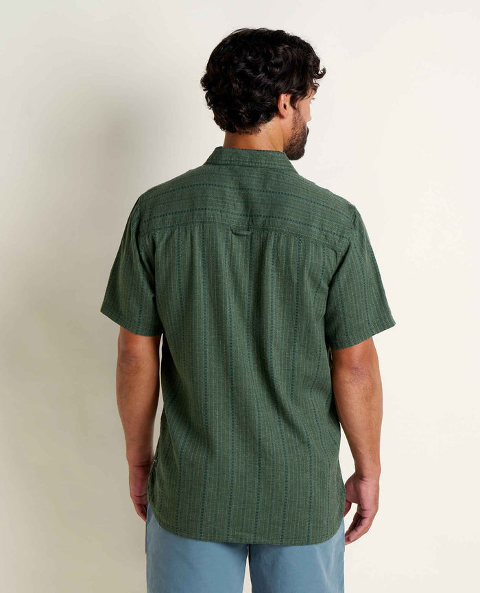TOAD&CO TAJ HEMP SHIRT CILANTRO DOBBY SHORT SLEEVE BUTTON DOWN MENS SHIRT