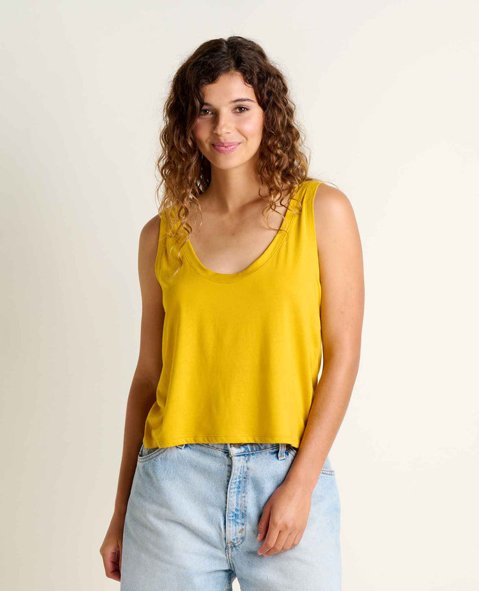 TOAD&CO WHISPER TANK GOLD WOMENS TANK TOP