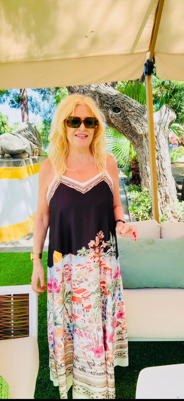 Tranquil Riviera Maxi Dress Black