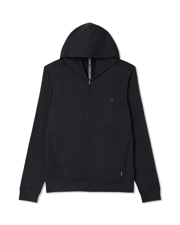 VUORI PONTO FULL ZIP BLACK HEATHER MENS HOODIE