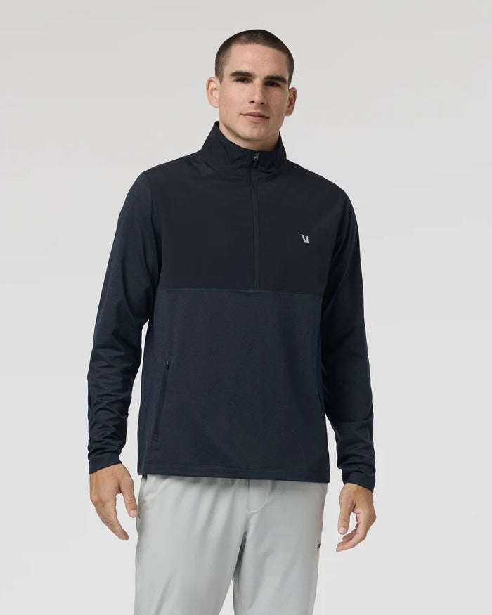 VUORI SUNDAY ELEMENT HALF ZIP INK HEATHER MENS SWEATSHIRT