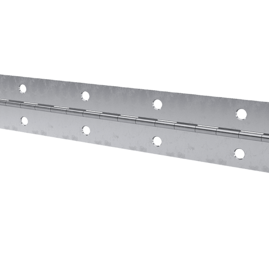 1.50in Open x 72in Long x 0.034in Thick, Steel Continuous Hinge with Zinc Plate & Mounting Holes
