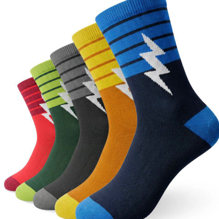 5-Pair Stylish Crew Socks Combo
