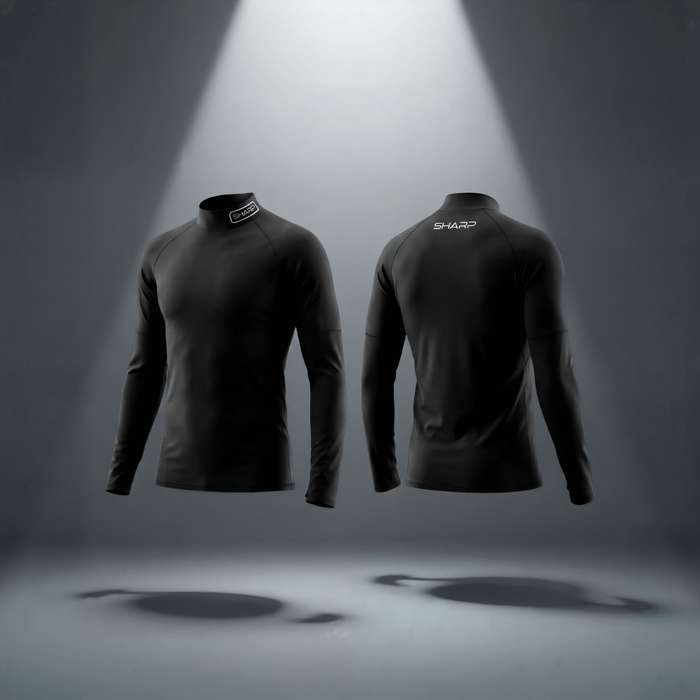 Adult Long Sleeve Mock Neck Compression - Black