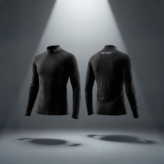 Adult Long Sleeve Mock Neck Compression - Black